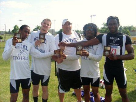 2010 All-American 4x100 Meter Relay Team-Brandon Cleaves, Chaz Dail, Coach Matt Aird, Keith Hawkins, D'Angelo Gray